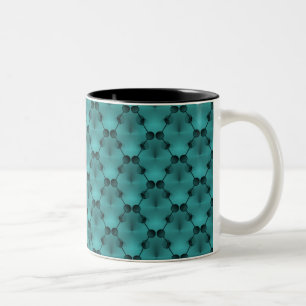 Retro-Funk Kreise Tasse, Aquamarin funkeln Zweifarbige Tasse