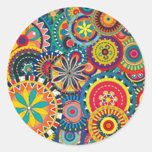Retro-Funk-Spaß Runder Aufkleber