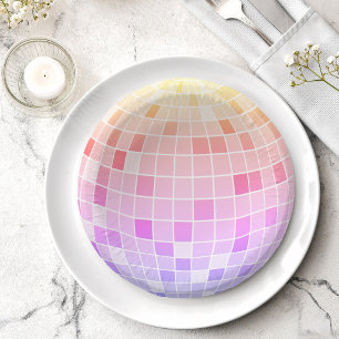 Retro Funky 90s Pink Disco Ball Geburtstagsparty Pappteller