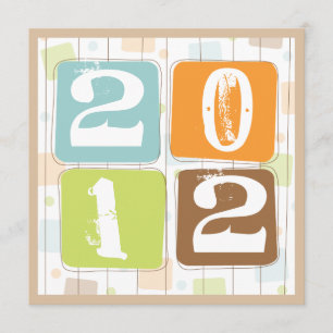 Retro Funky Block-Silvester-Party Einladung