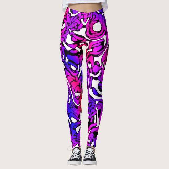 Retro Funky Bright Colors Pop Art Leggings (Vorderseite)