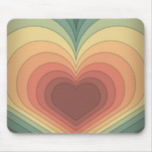 Retro Funky Colorful Heart Mousepad