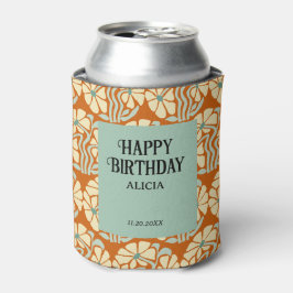 Retro Funky Groovy Boho Botanischer Geburtstag Dosenkühler