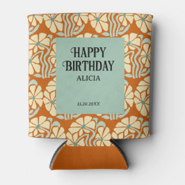Retro Funky Groovy Boho Botanischer Geburtstag Dosenkühler