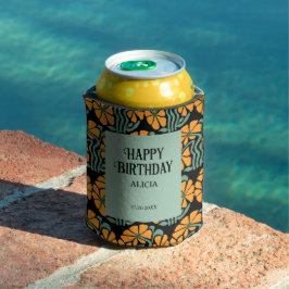 Retro Funky Groovy Daisy Birthday Can Cooler Dosenkühler