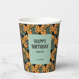 Retro Funky Groovy Daisy Blume Geburtstag Pappbecher