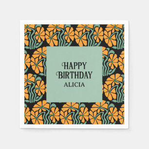 Retro Funky Groovy Daisy Blume Geburtstag Serviette