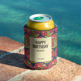 Retro Funky Groovy Trippy Daisy Floral Geburtstag Dosenkühler
