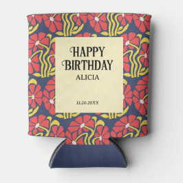 Retro Funky Groovy Trippy Daisy Floral Geburtstag Dosenkühler