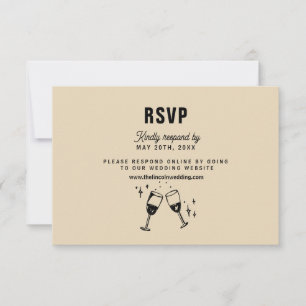 Retro Funky Modern Wedding RSVP Karte