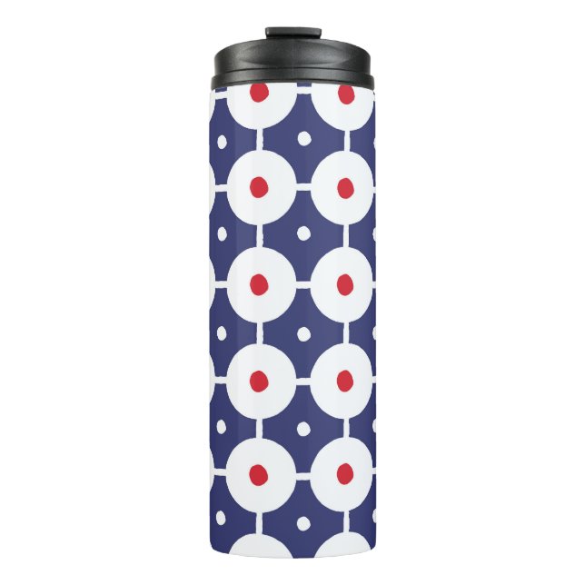 Retro Funky Nahtloses Vintages Design Thermosbecher (Vorderseite)