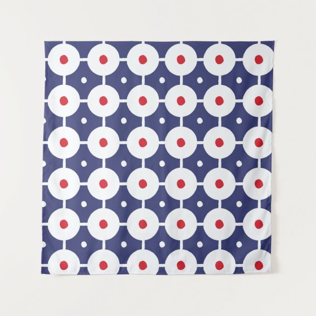 Retro Funky Nahtloses Vintages Design Wandteppich (Vorderseite)