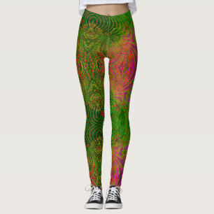 Retro funky psychedelisches Muster Legging Leggings