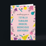 Retro Funny 80er Slang Birthday Card Karte<br><div class="desc">Schicken Sie Ihren Kopf diese lustige,  farbenfrohe Geburtstagskarte und lass ihnen zu wissen,  wie cool,  radikal,  bodacious,  tubulös und phantastisch von einer Person sie sind. Wörter sind personalisierbar,  um die individuelle Anpassung für Ihren ganz persönlichen Partner zu erleichtern.</div>
