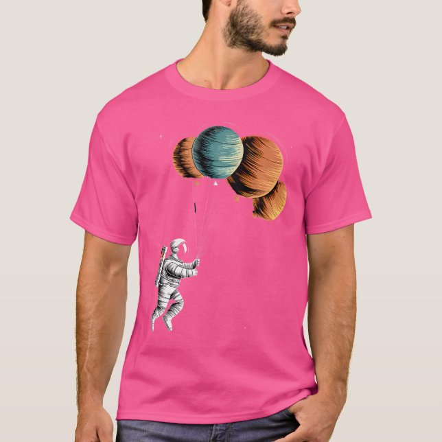 Retro Funny Astronaut Planets Astronomie Space T-Shirt (Vorderseite)