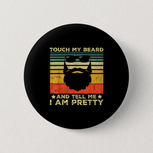 Retro Funny Beard Quote Gift For Bearded Men And L Button (Vorderseite)