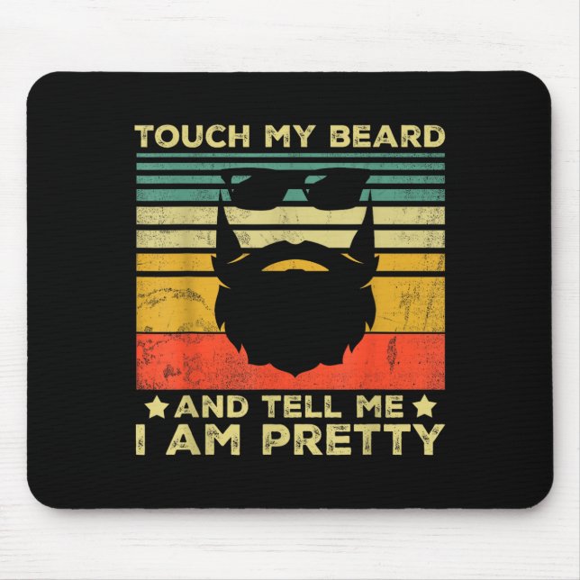 Retro Funny Beard Quote Gift For Bearded Men And L Mousepad (Vorne)