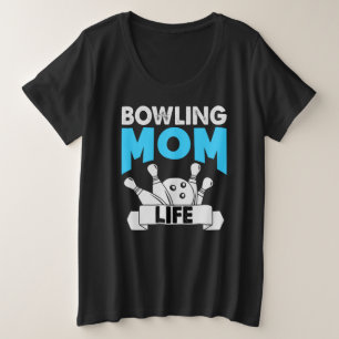 Retro Funny Bowling Mama Leben Muttertag Große Größe T-Shirt
