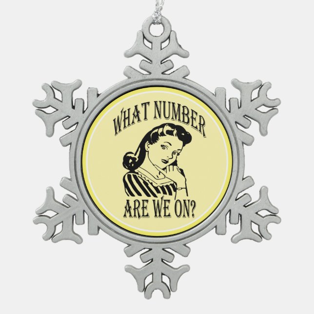 Retro Funny Bunco Player Schneeflocken Zinn-Ornament (Vorderseite)