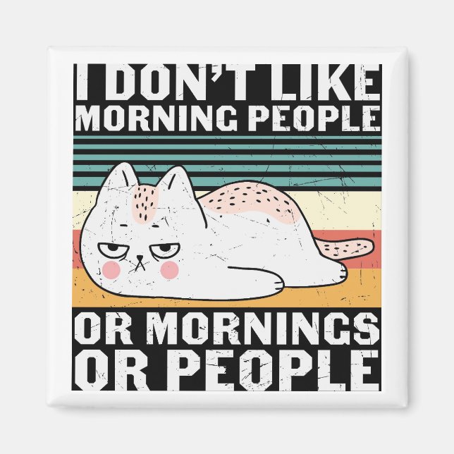 Retro Funny Cat Magnet (Vorne)