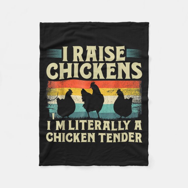 Retro Funny Chicken Lover Gift – I Raise Chickens  Fleecedecke (Vorderseite)