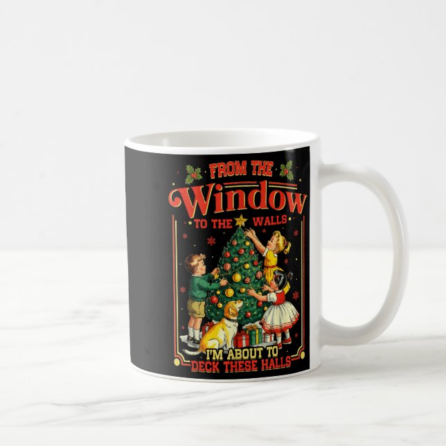 Retro Funny Christmas Holiday From The Windows To  Kaffeetasse (Rechts)
