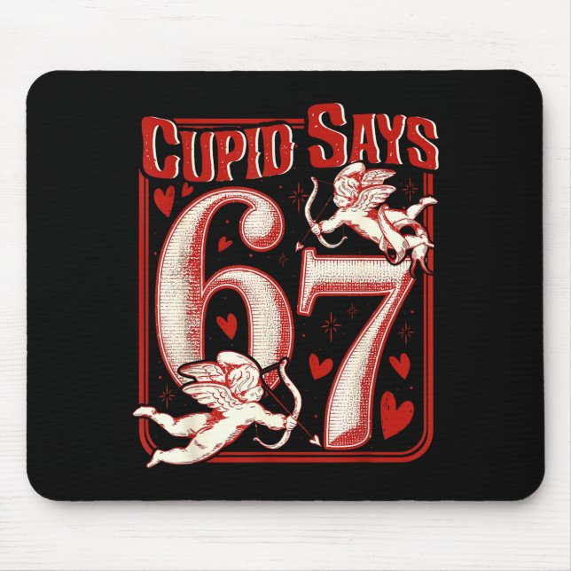 Retro Funny Cud Says 6 7 Six Seven Couples Valenti Mousepad (Vorne)