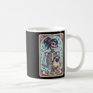 Retro Funny Der Mops Hund Mama Tarot Karte Skeleto Kaffeetasse