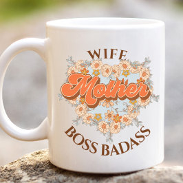 Retro Funny Ehefrau Mutter Boss Badass Mother Day Jumbo-Tasse