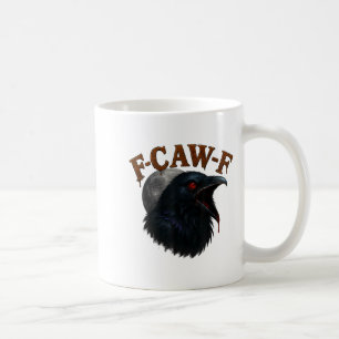 Retro Funny F Caw F Crow and Bird Moon Kaffeetasse