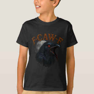Retro Funny F Caw F Crow and Bird Moon T-Shirt