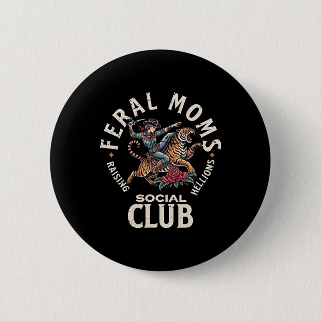 Retro Funny Ferry Mamas Splash & Spa Tamaro Button (Vorderseite)