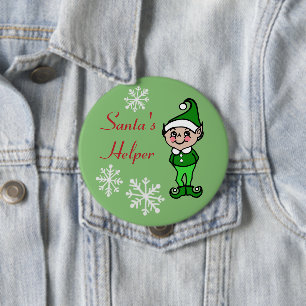 Retro Funny Holiday Weihnachten Elf Button Button