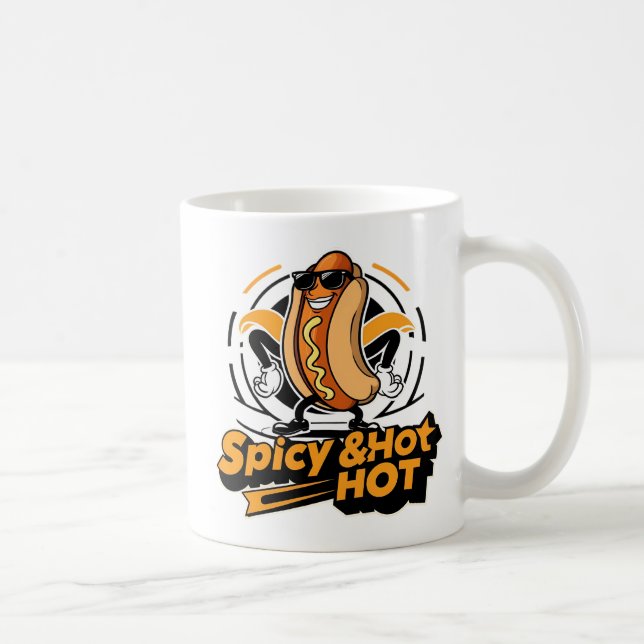 Retro Funny Hot Dog Kaffeetasse (Rechts)