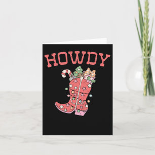 Retro Funny Howdy Weihnachts-Western Niedlich Fami Karte