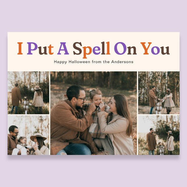 Retro Funny I Put A Spell Halloween Photo Feiertagskarte (Von Creator hochgeladen)