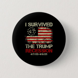 Retro Funny I überlebte die Trump-Rezession Button