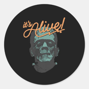 Retro Funny It's Alive Frankenstein Monster Spooky Runder Aufkleber