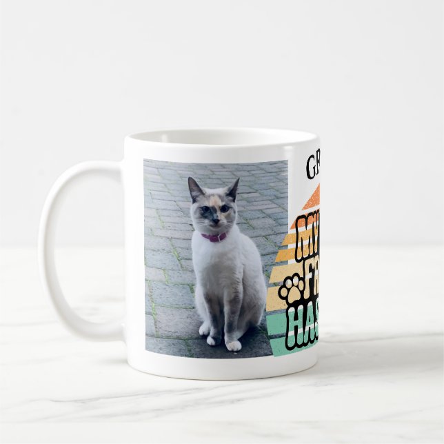 Retro Funny mein bester Freund hat Paws Pet 2 Foto Kaffeetasse (Links)