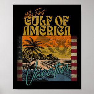 Retro Funny mein erster Golf von Amerika Urlaub Poster