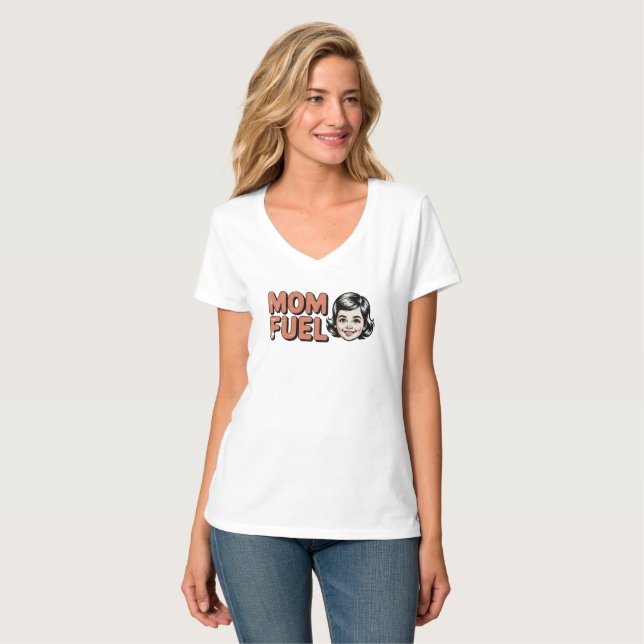 Retro Funny Mom Fuel Graphic Art T-Shirt (Vorderseite Vollansicht)