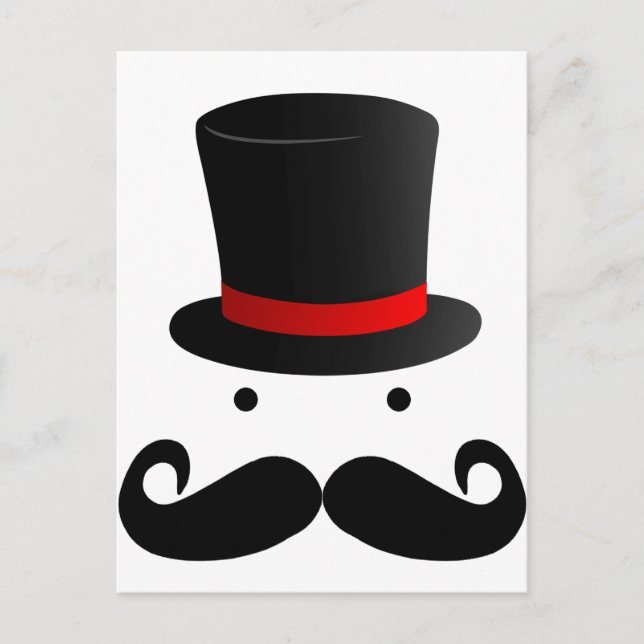 Retro Funny Mustache Mustache Man Gent Postkarte (Vorderseite)