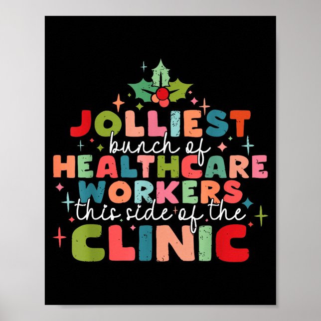 Retro Funny Nurse Jolliest Bunch Of Healthcare Wor Poster (Vorne)