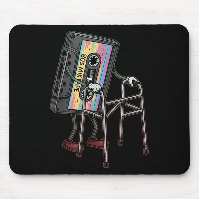 Retro Funny Old Cette Tape Walker Vergiss nie Flo Mousepad (Vorne)