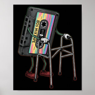 Retro Funny Old Cette Tape Walker Vergiss nie Flo Poster