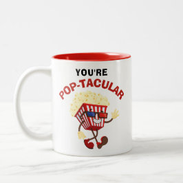 Retro Funny Popcorn Spaß-Geschenk für Freunde Zweifarbige Tasse