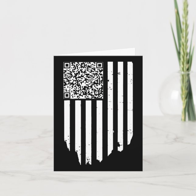 Retro Funny Qr Trump Tanzcode Karte (Vorderseite)