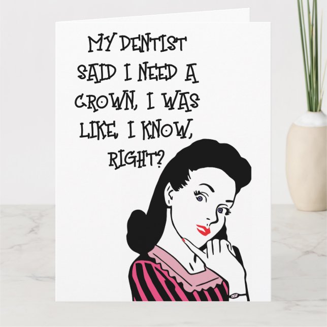 RETRO FUNNY QUEEN BIRTHDAY FRIEND GREETING CARDS KARTE (Vorderseite)