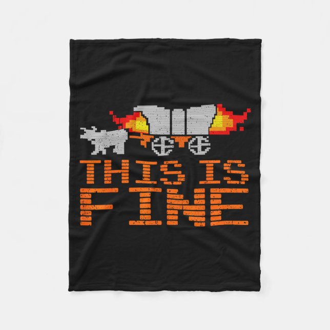 Retro Funny Quote This Is Fine Sarcasm Gift  Fleecedecke (Vorderseite)