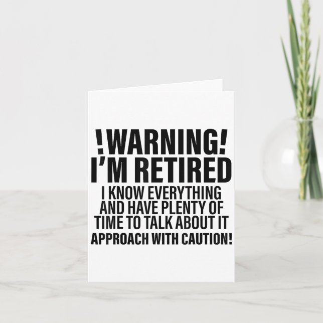 Retro Funny Retirement Rtiree Warner Im Remüde Karte (Vorderseite)